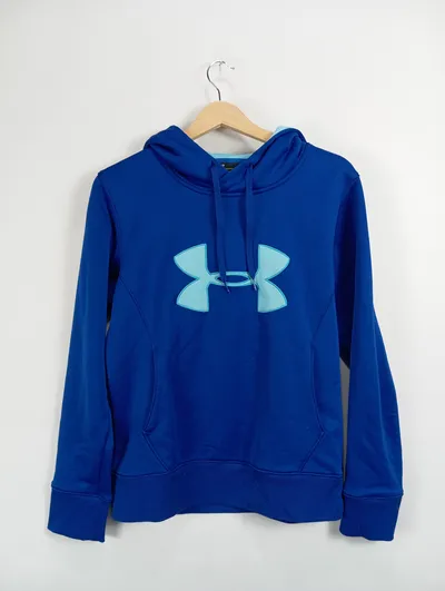 Under Armour Damen Hoodie Kapuzenpullover Gr. 36/S Blau Logo Sport Sweatshirt