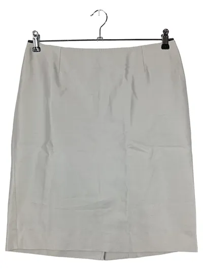 MaxMara Studio Bleistiftrock Damen 42/XL Grau Business Midi Baumwolle Seide