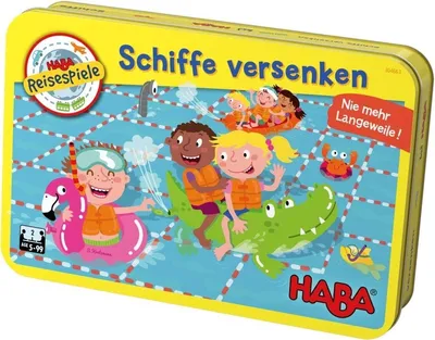HABA Reisespiele Schiffe versenken Mitbringspiel Kinderspiel Reise Spiel