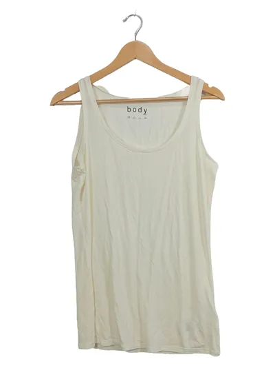 Tchibo Damen Unterhemd Basic Ärmellos Gr. 42 Beige Polyacryl Viskose