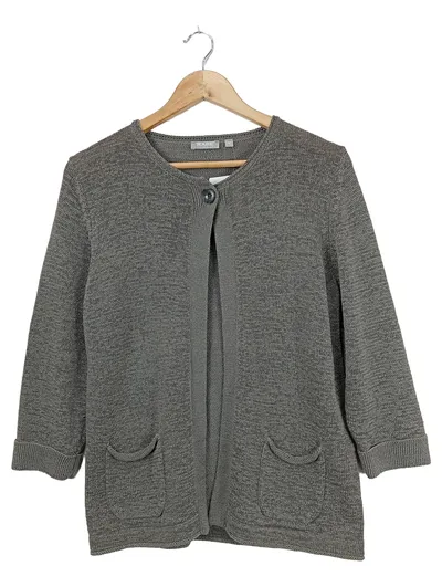RABE Damen Strickjacke Grau Gr. 40/M Klassisch Elegant 3/4-Arm