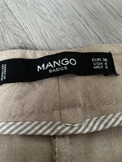 MANGO Basics Anzughose Damen Gr. 36 Beige Business Hose Elegant