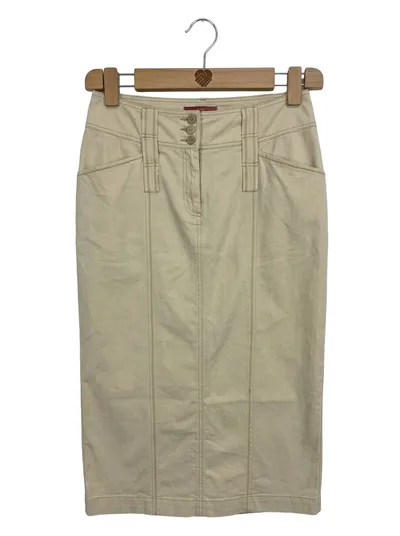 BASSET Damen Faltenrock Gr. 40/L Beige Maxirock Klassisch Elegant Baumwolle