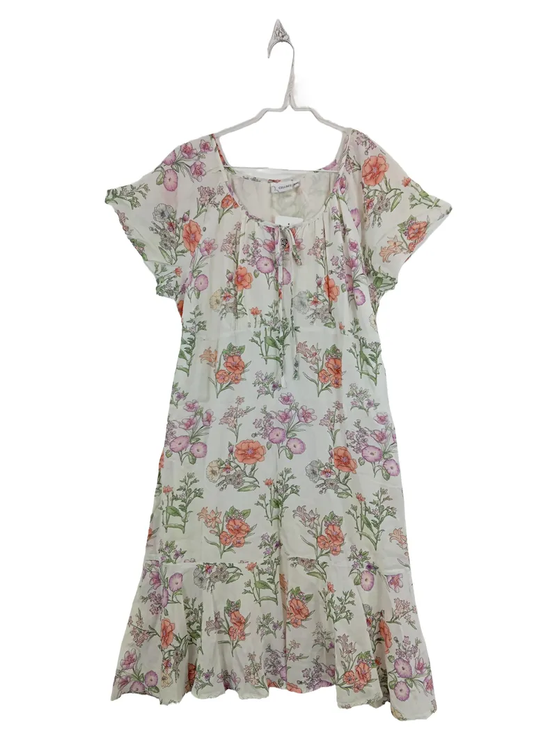 Cellbes Damen Sommerkleid Blumenmuster Gr. 38x40 Viskose Baumwolle Kurzarm Bunt 1