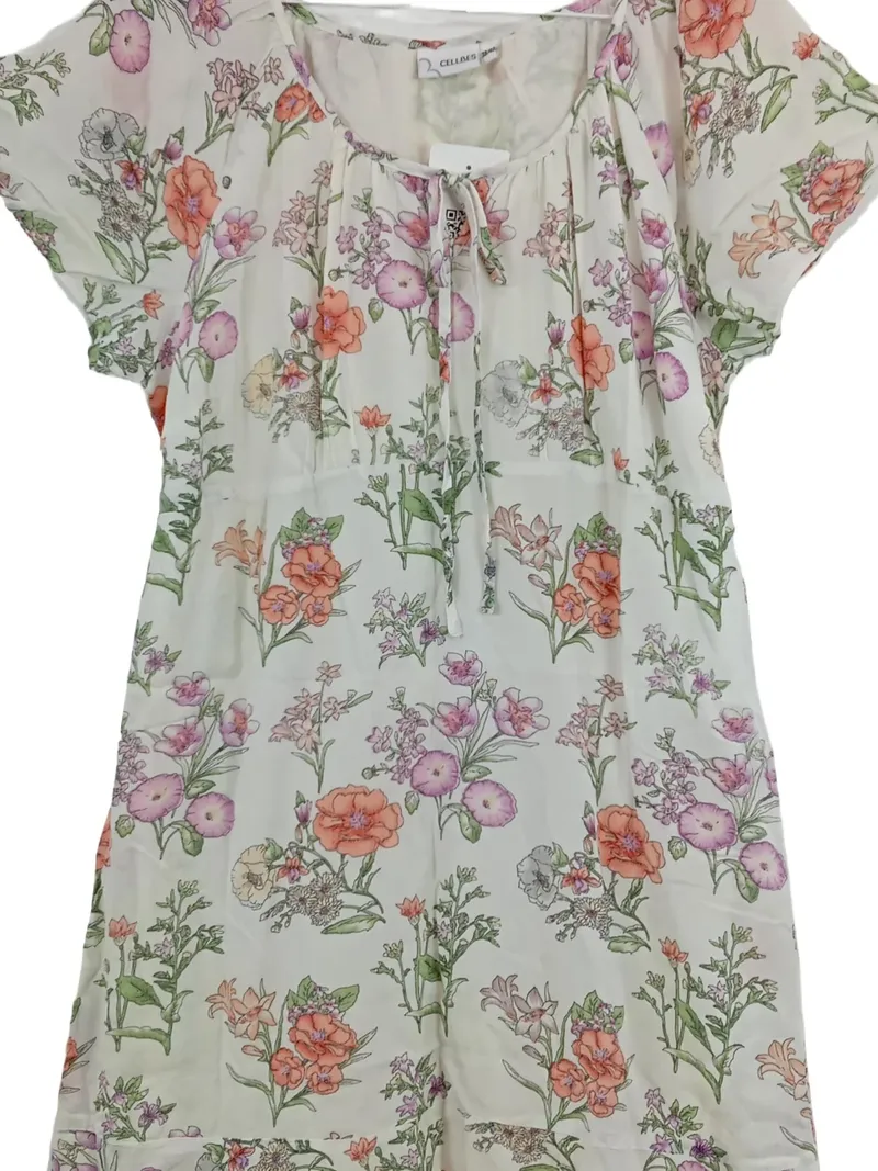 Cellbes Damen Sommerkleid Blumenmuster Gr. 38x40 Viskose Baumwolle Kurzarm Bunt 3