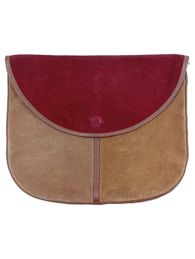 CARITA Clutch Damen Elegant Mehrfarbig Leder 26x21cm