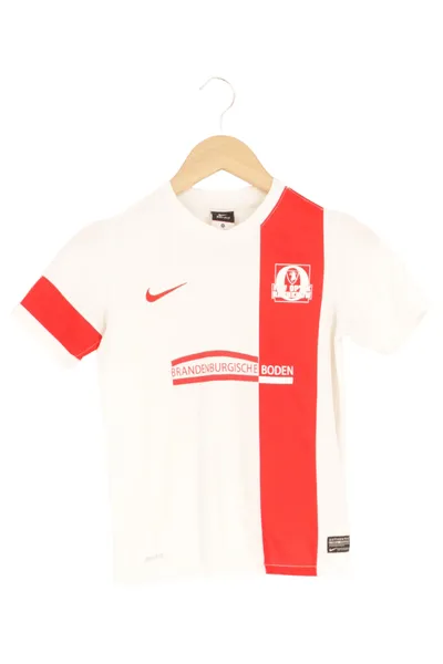 NIKE Fußball Trikot Kinder 140 Optik Rathenow Weiß Rot Sportlich Kurzarm