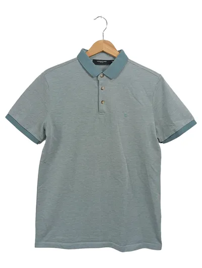 LAWRENCE GREY Herren Poloshirt Gr. 50/M Blau Casual Baumwolle Polyester