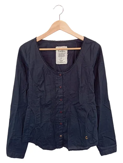 CAMPUS BY MARC O POLO Damen Bluse Gr. 36/S Blau Casual Baumwolle Langarm
