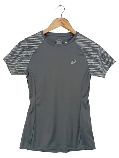 ASICS Damen Sport Shirt Grau Gr. XS Laufshirt Funktionsshirt
