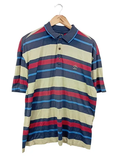 NAVIGARE Herren Poloshirt gestreift Gr. 52/L Casual Mehrfarbig Baumwolle