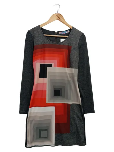 DESIGUAL Freizeitkleid Damen 36/S Mehrfarbig Grafisch Modern Langarm