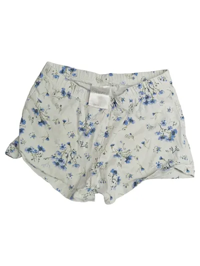 Kappahl Kinder Shorts Blumenmuster Weiß Blau Gr. 86/92 Mädchen