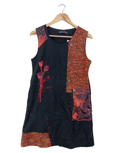 C Fait Pour Vous Damen Freizeitkleid Gr. 36/S Schwarz Vintage Streetwear