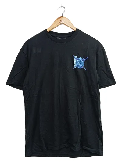 SMOG T-Shirt Herren 44/XS Schwarz Streetwear Demon Mask Print Tokyo Tattoo