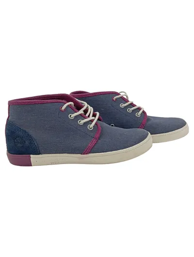 Timberland Damen Stiefelette Canvas Blau Lila Gr. 37,5 Chukka Sneaker