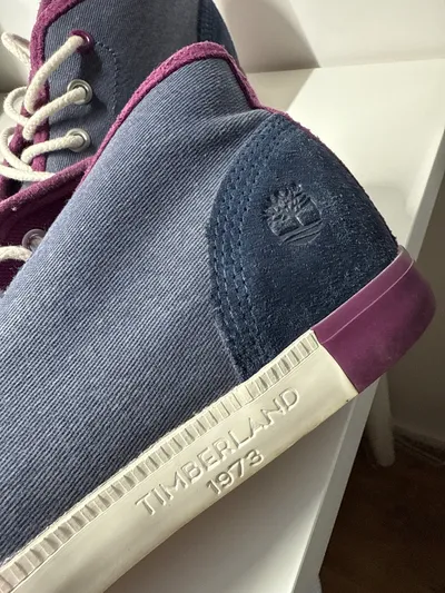 Timberland Damen Stiefelette Canvas Blau Lila Gr. 37,5 Chukka Sneaker
