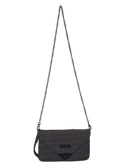 MARCO TOZZI Damen Umhängetasche Grau Punkte Elegant Vintage 26x16cm