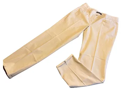 CAMBIO Stoffhose Damen Gr. 40 Beige Chino Business Hose Baumwolle