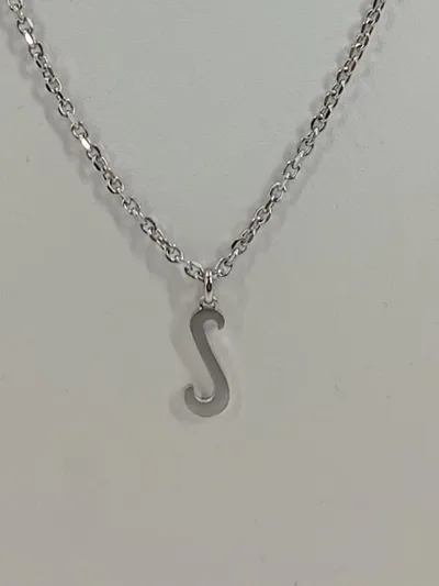 FIRETTI Damen Halskette Anhänger Edelstahl Silber Schriftzug Alltag 27cm