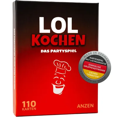 ANZEN LOL Kochen Das Partyspiel Kartenspiel Lachgarantie 110 Karten Made Germany