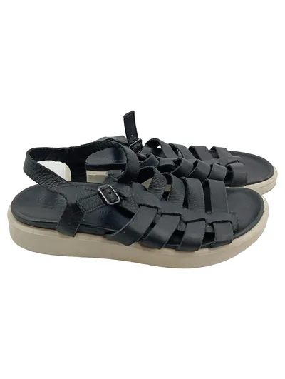 ECCO Damen Sandalen Gr. 37 Schwarz Leder Casual Praktisch