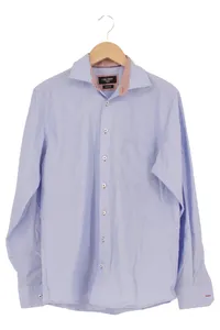 CARL GROSS Business Hemd Herren Gr. 39/48 M Blau Baumwolle Langarm 1