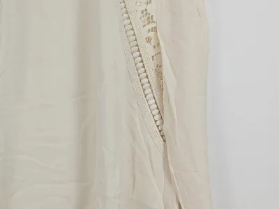 HALLHUBER Damen Bluse Gr. 38 M Beige Viskose Spitze Langarm