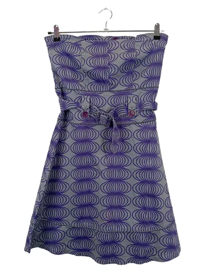 DEPT. Damen Freizeitkleid Gr. 38/M Lila Grafisches Muster Baumwolle Elasthan