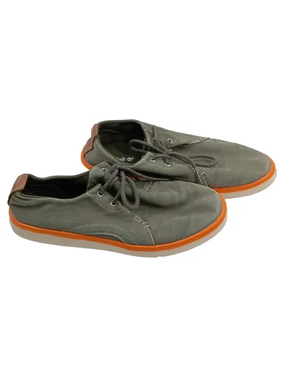 Timberland Sneaker Low Kinder Gr. 35 Grau Canvas Orange Sohle