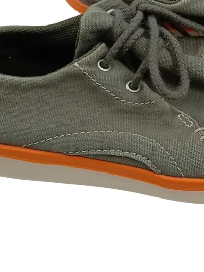 Timberland Sneaker Low Kinder Gr. 35 Grau Canvas Orange Sohle