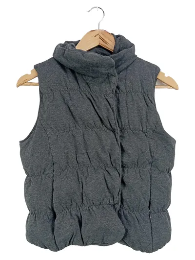 DKNY Damen Steppweste Gr. 36/S Grau Casual Weste