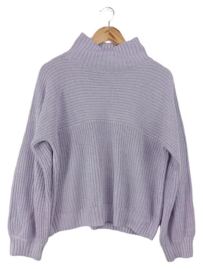 Monki Damen Pullover Gr. 36/S Lila Rollkragen Strick Casual Modern