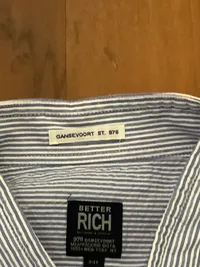 Better Rich Herren Business Hemd Langarm Gestreift Blau Weiß Gr. L 5