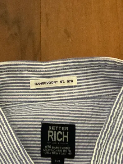 Better Rich Herren Business Hemd Langarm Gestreift Blau Weiß Gr. L 5