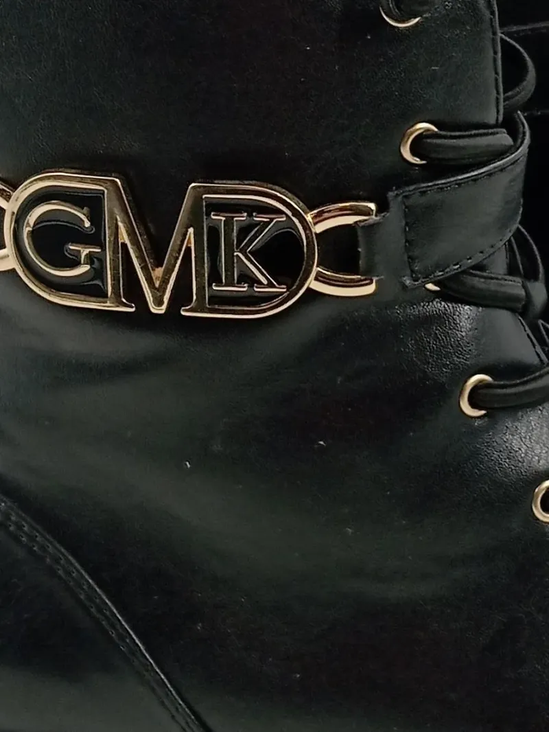 Marco Tozzi Damen Stiefel Schnürstiefel GMK Emblem Gr. 38 Schwarz Combat Boot 4