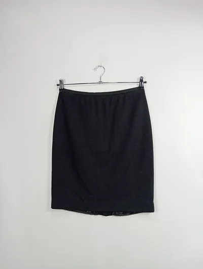 Marc Cain Bleistiftrock Schurwolle Kaschmir Business Gr. 38 M Schwarz