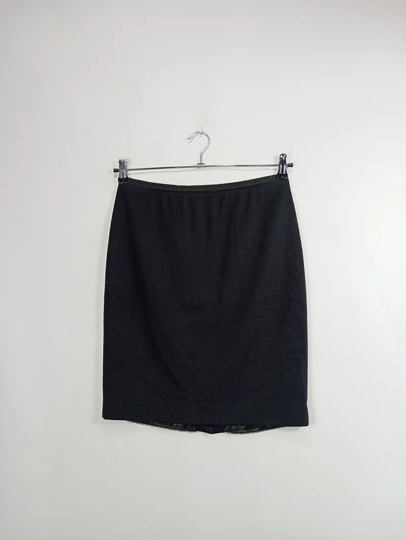 Marc Cain Bleistiftrock Schurwolle Kaschmir Business Gr. 38 M Schwarz 2
