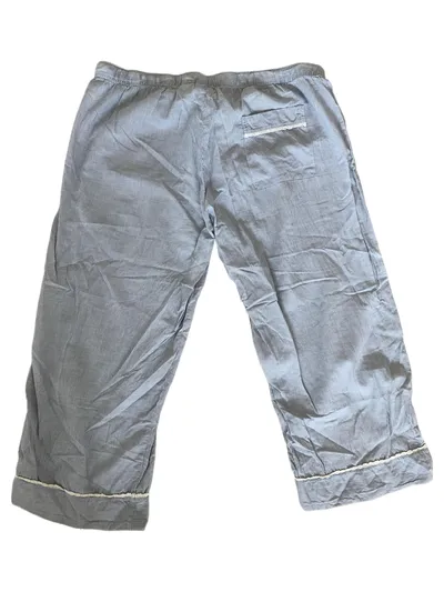 Marc O'Polo Damen Pyjamahose Schlafanzughose Gr. 40 Blau Gestreift Baumwolle