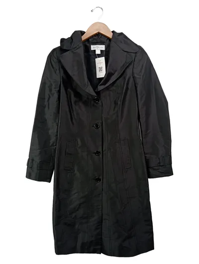 SINGH S. MADAN Damen Trenchcoat Schwarz Gr. 34/XS Klassisch Elegant