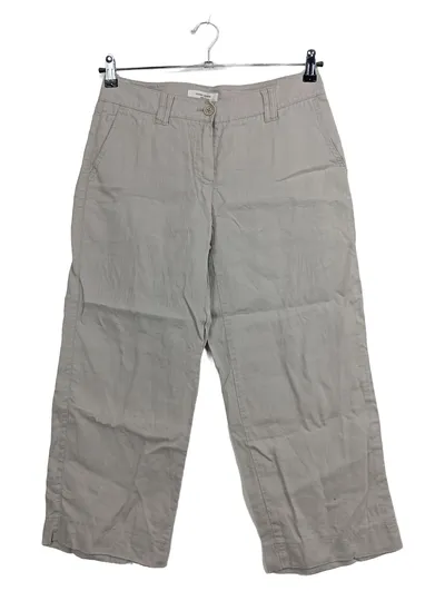 Gerry Weber Leinen Stoffhose Damen Casual Beige Gr. 38 Alltag