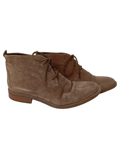 CLARKS Damen Stiefelette Gr. 38 Braun Wildleder Schnürung Casual Klassisch