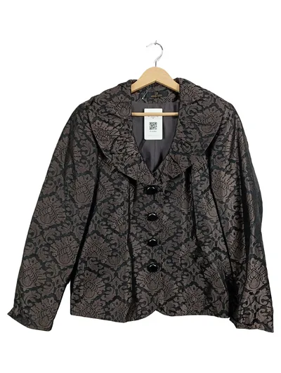 Eugen Klein Damen Blazer Gr. 40 Braun Jacquard Elegant Festlich