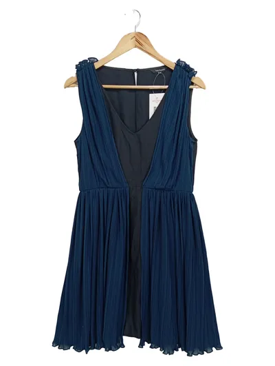 TARA JARMON festliches Kleid Damen Gr. 40/L blau elegant ärmellos