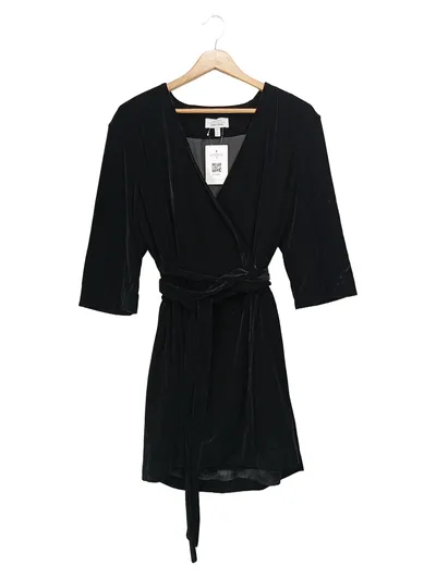 & OTHER STORIES Damen festliches Samt Wickelkleid Schwarz Gr. 34/XS