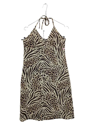 Ariella Beachwear Sommerkleid Damen Gr. 42 Leopard Zebra Animal Print Neckholder