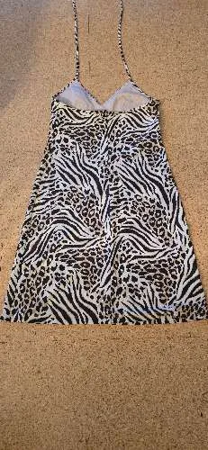 Ariella Beachwear Sommerkleid Damen Gr. 42 Leopard Zebra Animal Print Neckholder