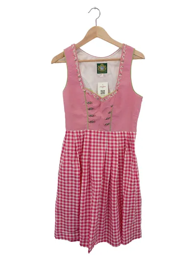 HAMMERSCHMID Dirndl Trachtenkleid Damen 38 M Rosa Kariert Vintage