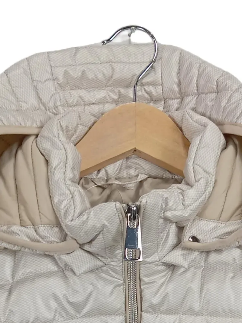 Barbara Lebek Damen Steppweste Weste mit Kapuze Beige Gr. 40 L Outdoor Casual 3