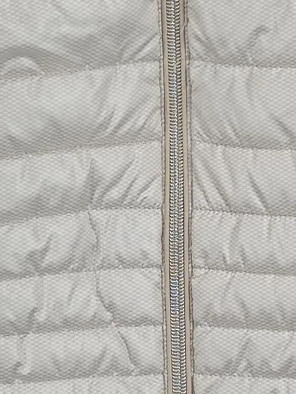 Barbara Lebek Damen Steppweste Weste mit Kapuze Beige Gr. 40 L Outdoor Casual 6